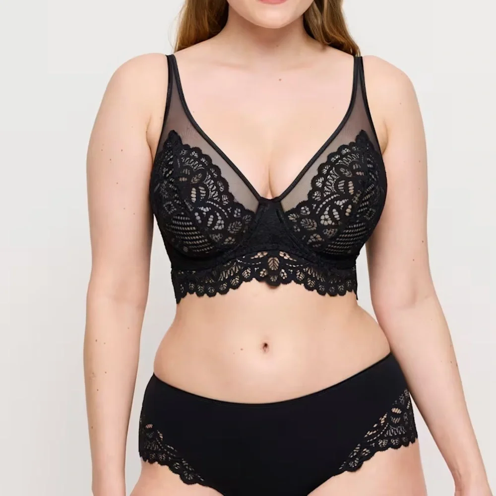 Prima Donna Twist black lace longline convertible First Night Triangle Bralette